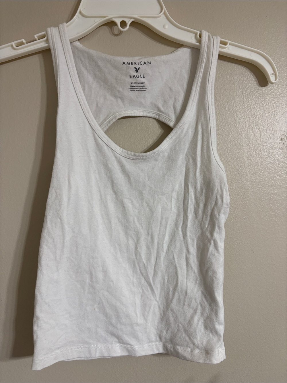 American Eagle Outfitters White Racerback Cutout Tank